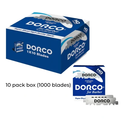 Afbeelding van Dorco Razor blades Single Edge Box a 10 x 100 stuks = 1000 Scheermesjes Barbier mesjes