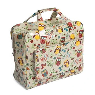 Afbeelding van Hobby Gift Exclusieve naaimachinetas, met PVC gevoerde draagtas, extra opbergruimte voor accessoires, 20 x 43 37 cm, uil