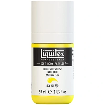 Afbeelding van Liquitex 1959981 Professional Acrylfarbe Soft Body Künstlerfarbe in cremiger deckender Konsistenz, hohe Pigmentierung, lichtecht &amp; alterungsbeständig, 59ml Flasche Gelb Fluo