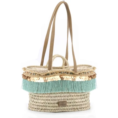 Afbeelding van SimoSastre Queen Jade Blue Shopper Nudos Bag