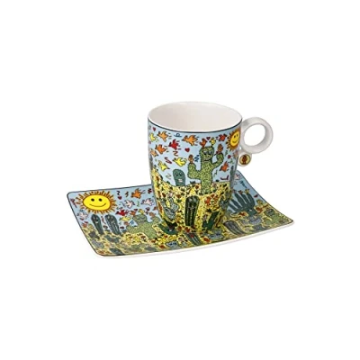 Afbeelding van Goebel James Rizzi Kop en schotel Desert Life Porselein 19cm 400ml