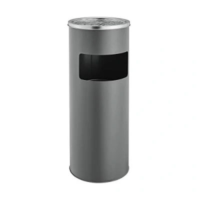 Afbeelding van SVITA Staande asbak 30 liter met vuilnisbak, asbak, afvalemmer binnenemmer (grijs)