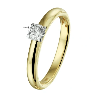 Afbeelding van Trendjuwelier huiscollectie Ring Diamant 0.25ct H SI Bicolor Goud