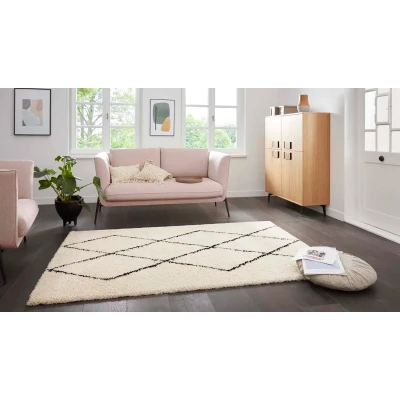 Afbeelding van Hoogpolig vloerkleed Edinburgh Crème 80x150cm Creme 123vloerkleed.nl is de online webshop voor vloerkleden en woonaccessoires.