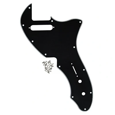 Afbeelding van IKN 12 schroefgaten Tele Thinline slagplaat opnieuw uitgifte stijl krasplaat past op originele Amerikaanse Fender Telecaster 69 RI USA, 3 laags zwart