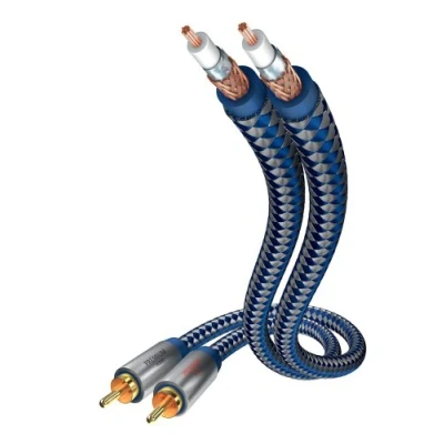 Afbeelding van Inakustik 00404015 Cinch Audio Aansluitkabel [2x stekker 2x stekker] 1.50 m Blauw, Zilver Vergulde steekc