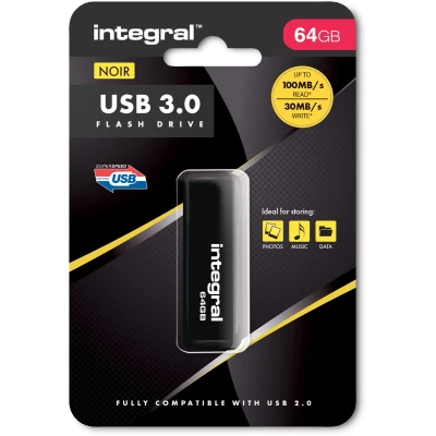 Afbeelding van Integral USB stick 3.0, 64 GB, zwart