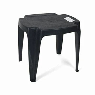 Afbeelding van Stevige Voetenbank Bijzettafel 42 X 37 38 Cm Stapelbaar Zwart