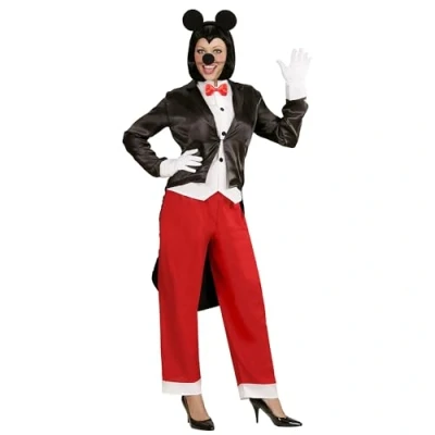 Afbeelding van Widmann Mickey &amp; Minnie Mouse Kostuum Broek En Pak Muis Dame Vrouw Rood, Zwart Small Carnavalskleding Verkleedkleding