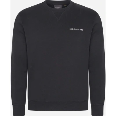 Afbeelding van Lyle &amp; Scott Loopback embroidered crew neck sweatshirt jet black white