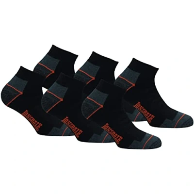 Afbeelding van Lonsdale 6 Paar Sneaker Werk Sokken Enkellange Hiel Toe Versterking Badstof Katoen (Zwart, 43 46)
