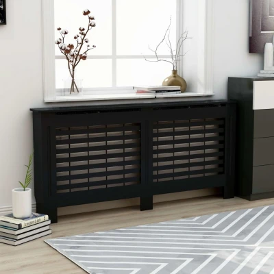 Afbeelding van Radiatorombouw 172x19x81 cm MDF zwart