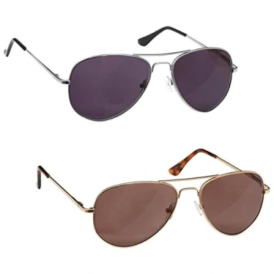 Afbeelding van Leesbril Zilver &amp; Goud Zon Lezers Waarde 2 Stuks UV400 Mannen Vrouwen SS8 89 +2,00
