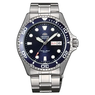 Afbeelding van Orient Heren Japans automatisch/handwinding roestvrij staal 200 meter Diving Watch, blauw, armband
