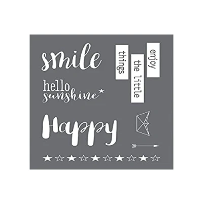 Afbeelding van Rayher 45097000 sjabloon Smile, formaat DIN A4, met rakel, zeefdruksjabloon, schildersjabloon, zelfklevend