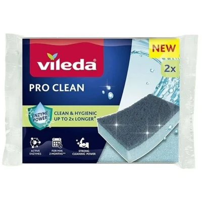Afbeelding van Vileda Pro Clean enzymatische schuurspons 2 stuks.