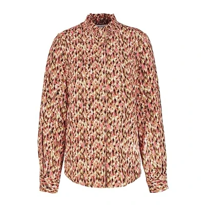 Afbeelding van Garcia WITH Print Overhemdblouse, Dames, Maat: Medium, Golden brown