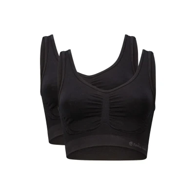 Afbeelding van Bamboo Basics Naadloze BH Nova 2 pack Zwarte Comfort Top Maat M Bamboe Zonder Beugel Ondergoed