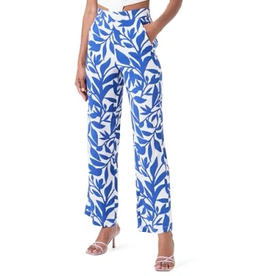 Afbeelding van VERO MODA Vmeasy Joy Hw Wide Pants WVN Ga broek voor dames, Sneeuwwit/Aop: alisa Mazarine Blue, L