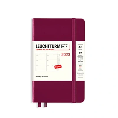 Afbeelding van LEUCHTTURM1917 365952 weekkalender Pocket (A6) 2023, 12 maanden, portrood, Engels