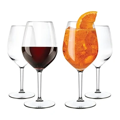 Afbeelding van Premium wijnglazen van plastic (Tritan), 4 delige set, 51 cl, vaatwasmachinebestendig, onbreekbaar, BPA vrij, gebruikt: evenementen, feesten, picknick, camping