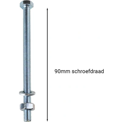Afbeelding van Tapbouten Verzinkt M6 x 90 mm 10 stuks