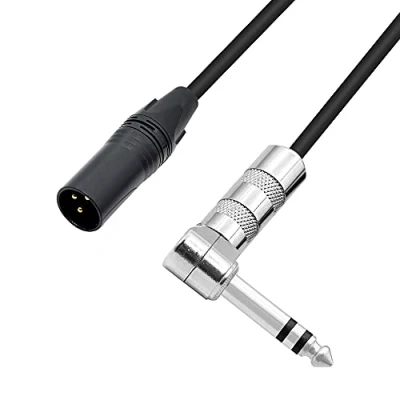 Afbeelding van PNGKNYOCN 1/4 naar XLR kabel 90 graden rechte hoek 6,35 mm TRS mannelijke stekker audio stereo microfoon voor luidsprekers, podium, DJ en meer (50cm)