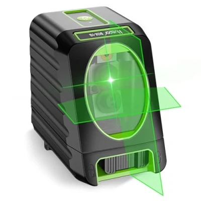 Afbeelding van Huepar Zelfnivellerende Alignment Lijn Laser, Groene Laser Niveau BOX 1G 45m/150ft Cross Line Selecteerbare Verticale &amp; Horizontale Laserbundel, met Volledige Zachte Rubber Bedekt, Flexibele Magnetische Bevestigingsvoet