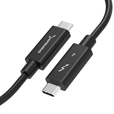Afbeelding van SABRENT Thunderbolt 4 40 Gbps Oplaadkabel 2M lange USB Type C Kabel 8K 60Hz Weergave PD Ondersteunt 100W (5A, 20V) Opladen E Mark Chip (Gecertificeerd door Intel) zwart (CB T4M2).