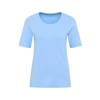 Afbeelding van Cecil IN Unifarbe Tshirt basic, Dames, Maat: XXL, Blau