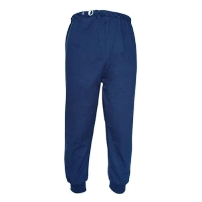 Afbeelding van Waterdichte luierbroek voor ouderen, lekvrije lange broek, wasbaar katoen, urinepads volwassenen, verlamd, bedlegerige mannen vrouwen (blauw, groot)