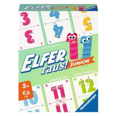 Afbeelding van Ravensburger 20947 Elfer Raus! Junior Kartenspiel 2 6 Spieler, Spiel ab 5 Jahren für Kinder und Erwachsene, Zahlenraum 1 20