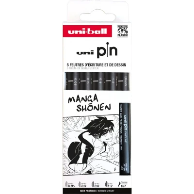 Afbeelding van Uni Pin Manga shonen set 5 stuks Fineliner voor het tekenen van