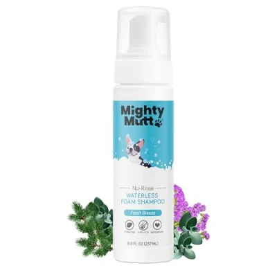 Afbeelding van Mighty Mutt Hypoallergene shampoo zonder water voor honden, droge watervrij schuim uitspoelen, anti jeuk, rustgevend en luchtverfrisser, 20 gram