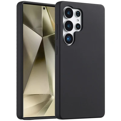 Afbeelding van Samsung Galaxy S25 Ultra Hoesje Siliconen en TPU (zacht) Accezz Softcase/Backcover Zwart Telefoonhoesje