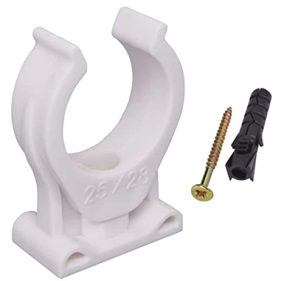 Afbeelding van SKIR&#039;CO (20 stuks) Pijpklemmen, Plastic Klemmen voor 25 28 mm buizen, U type pijpklem, slanghangers, witte buisklemmen