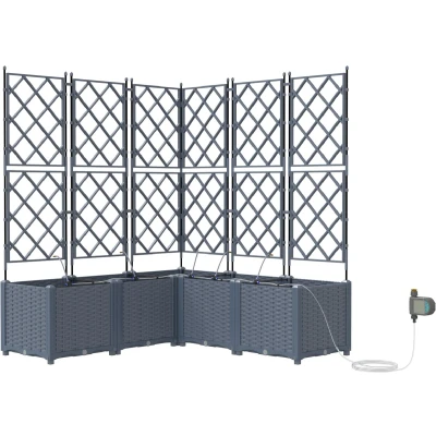 Afbeelding van vidaXL Tuin Plantenbak Lichtgrijs Kunststof 120 x 142 cm