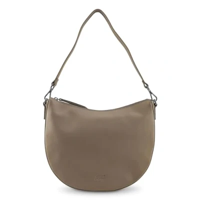 Afbeelding van JOST Leren Schoudertas Arva Hobo Bag Ecru Taupe
