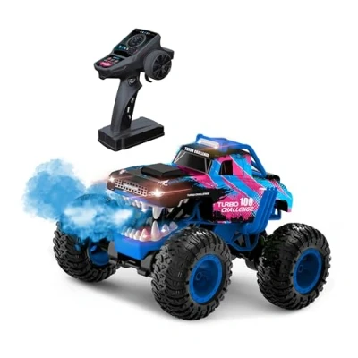 Afbeelding van Auto met afstandsbediening TURBO CHALLENGE Smashroar TC100 Rookoptie Blauw 1/12 Oplaadbare batterij en batterijen inbegrepen