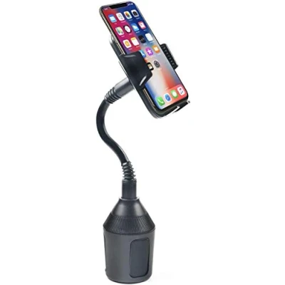 Afbeelding van DBREAKS Universele telefoonhouder voor mobiele telefoon, 360 graden draaibaar, blikhouder, zwarte bekerhouder auto, cup mount smartphones tot 8,4 cm