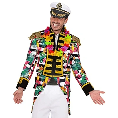 Afbeelding van Widmann Hawaii &amp; Carribean Tropisch Kostuum Kapitein Tropical Feestschip Man Groen, Roze Large Carnavalskleding Verkleedkleding