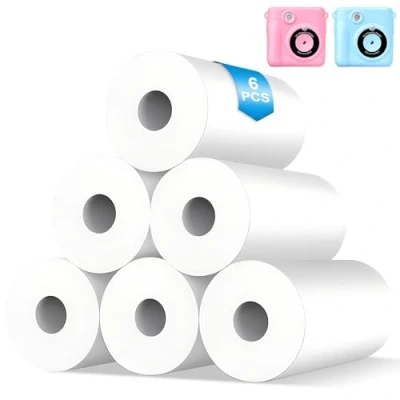 Afbeelding van Thermisch printpapier, 6 rollen, instant camera, kindercamera, navulpapier