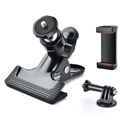 Afbeelding van UTEBIT Klem met Kogelkop Statiefklem Klemhouder 1/4&quot; schroef 360 graden Cameraklem Statief Flitsrail voor DSLR Camerastatief