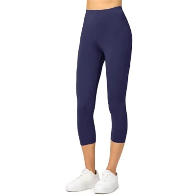 Afbeelding van Merry Style MS MS10 144 LE Dames Capri Leggings Sport Vrijetijdsbroek 3/4 Lengte Viscose Sporbroek Yogabroek Marineblauw XL