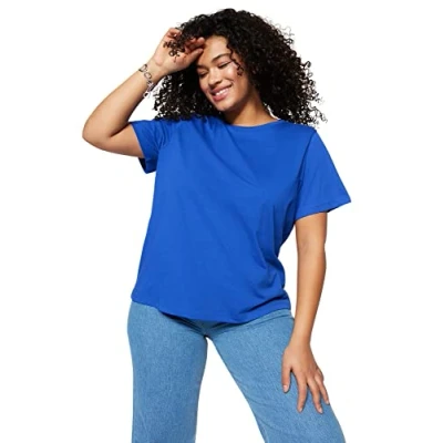 Afbeelding van Trendyol Wit Regular Fit Basic Crew Neck 100% Katoen Gebreid Plus Size T Shirt Tbbss22Ts0733