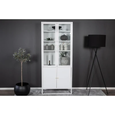 Afbeelding van Svea Noma vitrinekast 80 x 190 cm wit Metaal