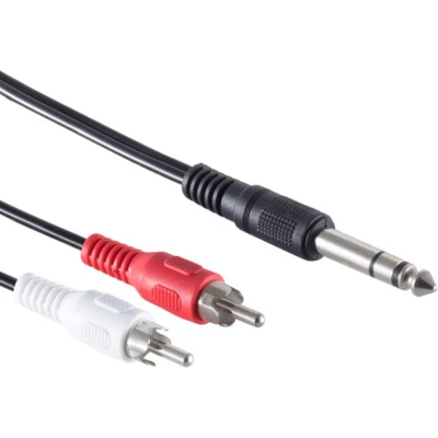Afbeelding van 6,35mm Jack Tulp stereo audio kabel 1 meter