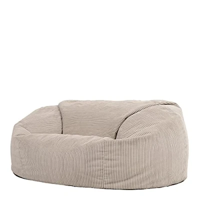 Afbeelding van icon Soul Cord Loveseat zitzak, antracietgrijs, extra groot, 130 cm x 116 cm, gigantische tweezitsbank, jumbo koord, knuffelzitje, woonkamerzitzakken voor volwassenen