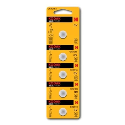Afbeelding van Kodak 5 Pack Max Lithium CR2016 Batterijen