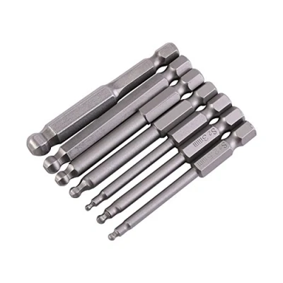 Afbeelding van 7 Stks 1/4 Inch Hex Schacht 2/2.5/3/4/5/6/8mm Bal Hoofd Schroevendraaier Bit Set Magnetische Inbussleutel End Tip 65mm Lengte